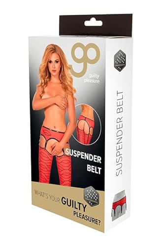 Guilty Pleasure Fetish Wear Gp Printed Suspender Belt, Xl Lingerie Fetish Red Taglia: Xl