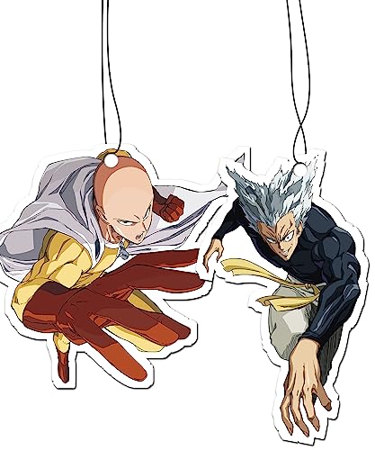 Deodorante Per Auto 2 In 1, Per Auto Air Freshener Auto Scent | One Punch Man Anime, Saitama E Garou (Black Ice)
