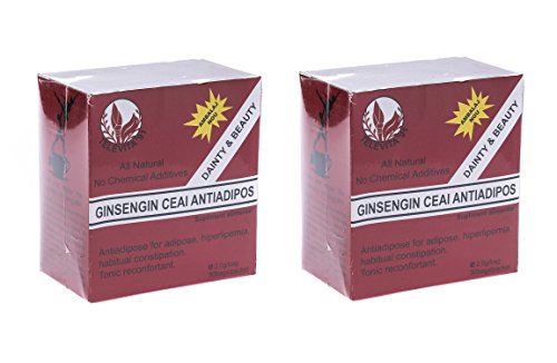 Te Detox Ginseng Slim Confezione Da 2 Scatole, Anti-Adipose Tea Con Ginseng, Più Veloce Perdita Di Cellulite, Purificazione, Migliora La Digestione