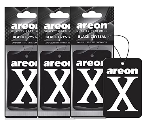 Areon X Version Deodoranti Per Auto Con Cristalli Neri, Set Da 3 Pezzi