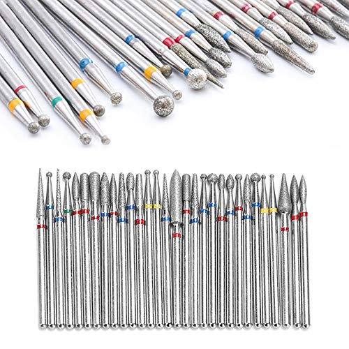 Zasiene Trapano Per Unghie 30Pcs Punte Fresa Unghie Set Punte Per Fresa Unghie Professionale Per Manicure E Pedicure Professionale Strumenti