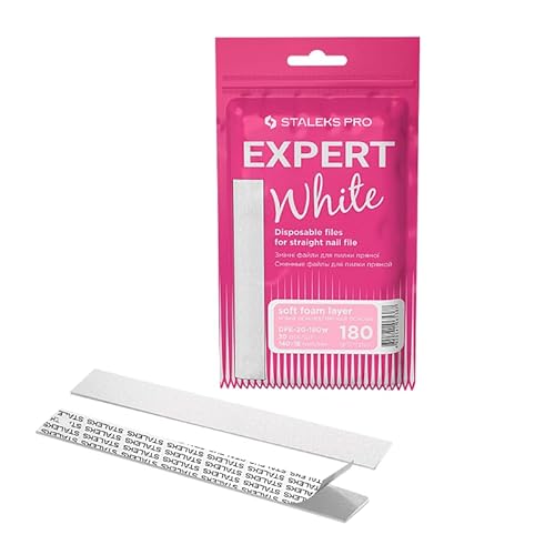 Staleks Pro 30 Pz (Grana 180) Di Ricambio Per Limette Diritte Per Unghie Con Base Soft Foam Adesivi Usa E Getta Bianchi Expert 20