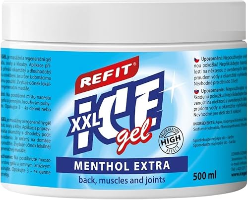 Refit Ice Gel Menthol Extra Xxl 500 Ml | Gel Extra Antidolore, Alto Contenuto Di Mentolo, Extra Rinfrescante, Adatto Per Il Tempo Libero E Gli Sport P