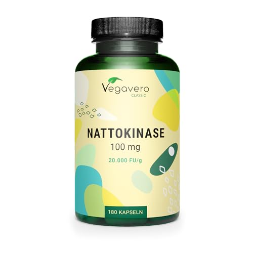 Nattokinase | 100 Mg – 20.000 Fu/G | Natto Da Soia No Ogm | Altamente Dosato | Senza Additivi Artificiali E Testato In Laboratorio | Vegan | Vegavero®