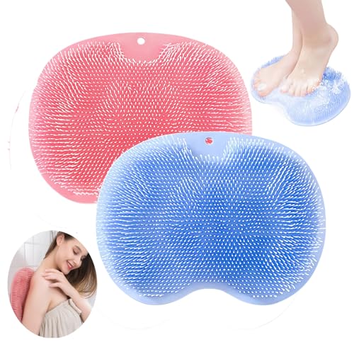 Tappetino Scrubber Per Piedi,Tianher 2 Piedi Scrubber Per Doccia,Massaggiare I Piedi Senza Piegarsi,Pad Massaggio Doccia Piede Con Ventose Antiscivolo