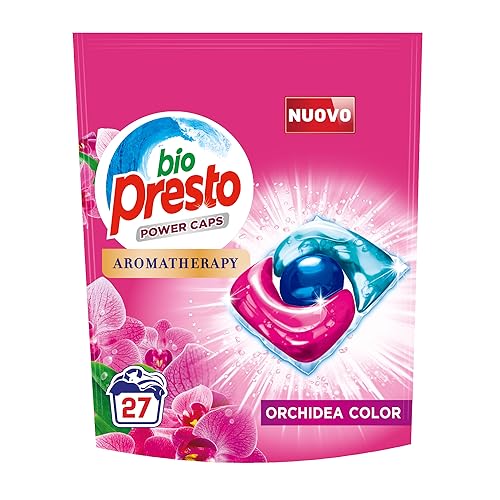 Bio Presto Power Caps Color, Detersivo Lavatrice Predosato In Capsule, Confezione Da 27 Lavaggi