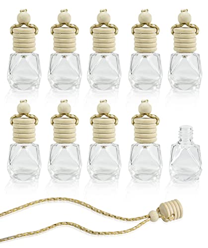 10Pcs Car Air Freshener Bottiglia Di Profumo, Aromaterapia Profumo Diffusore Di Olio Essenziale Appeso Ciondolo Profumo Ornamenti Auto Accessori Decor