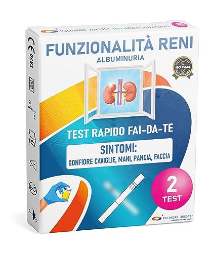 Test Insufficienza Renale Adeste - Rapido Fai Da Te Per La Rilevazione Di Albumina Nelle Urine. Confezione Da 2 Test