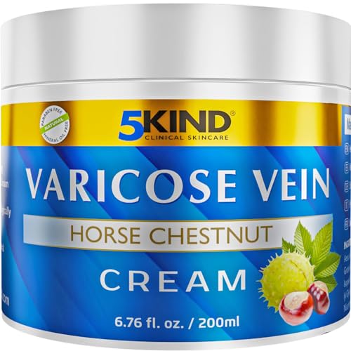 5Kind Crema Vene Varicose Professionale - L'Imballaggio Può Variare- Vene Varicose Trattamento Circolazione Gambe - Crema Per Gambe Gonfie E Pesanti -