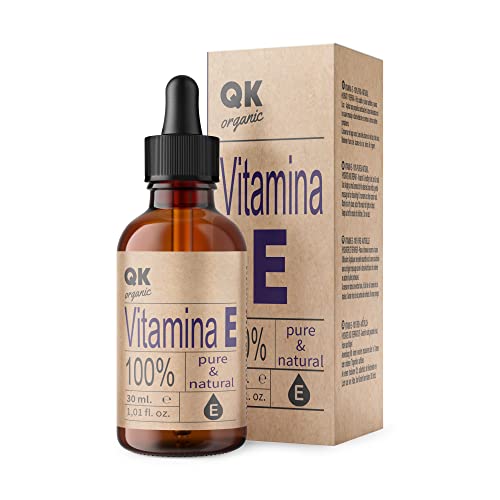 Pure Liquid Vitamin E (Tocopherol) 30 Ml - Naturale - Antiossidante E Antietà Per Viso, Pelle, Capelli E Unghie