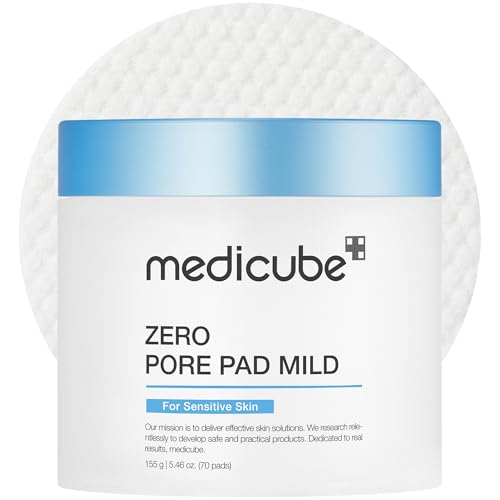 Medicube - Zero Pore Pads Mild 2.0 (70 Pads): Tamponi Tonici Morbidi E Lenitivi Per Esfoliare, Minimizzare I Pori E