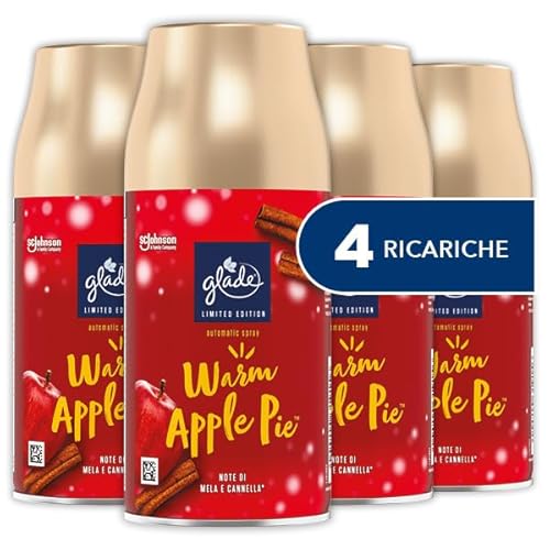 Glade Automatic Spray Profumatore Per Ambienti, Fragranza Warm Apple Pie, 4 Ricariche