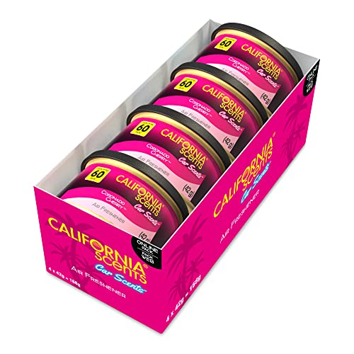 California Scents, Deodoranti Per Auto In Lattina, Profumo Di Ciliegia Coronado, Confezione Da 4, Forte Fragranza Regolabile, A Lunga Durata, Elimina