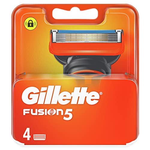 Gillette Fusion 5 Lamette Da Barba, 4 Ricambi Da 5 Lame, Delicatezza Insuperabile, Rasatura Scorrevole Con Striscia Lubrificante, Fino A 1 Mese Di Ras