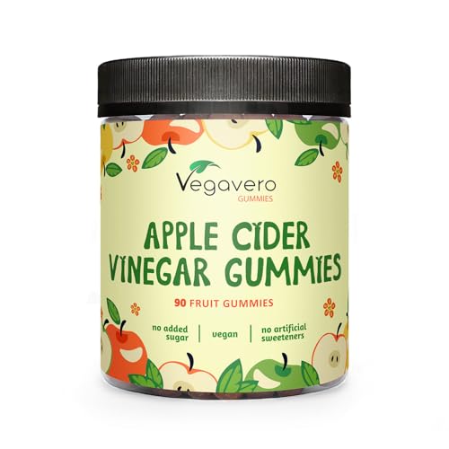 Apple Cider Vinegar | 90 Gommose Di Aceto Di Sidro Di Mele | Elevato Contenuto Di Frutta | Senza Additivi E Dolcificanti | 100% Vegan | Vegavero®