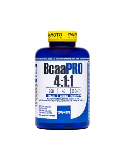 Yamamoto Nutrition Bcaa 4:1:1 Pro 200 Compresse, Integratore Alimentare Di Aminoacidi Ramificati Con Vitamina B1 E B6, Integratore Per Sportivi Bcaa P
