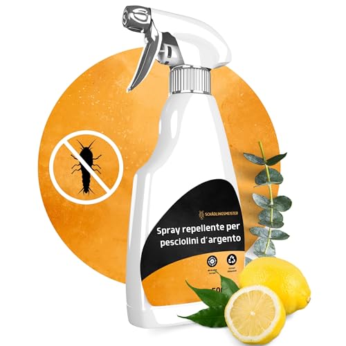 Spray Repellente Per Pesciolini D'Argento - 500 Ml - Protezione Con Estratto Di Eucalipto E Crisantemo - Agente Contro I Pesciolini D'Argento