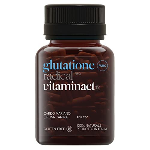 Glutatione Plus Puro Radical Pro – L’Unico Con 120 Compresse Con Massimo Dosaggio – Potenziato Con Rosa Canina E Cardio Mariano – Antiossidante – Disi