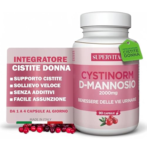 Cystinorm® Dmannosio Cistite 2000 Mg (90 Capsule - Cranberry) - D Mannosio | Integratore Cistite Donna | Mirtillo Rosso, Lactobacillus Rhamnosus Gg E 