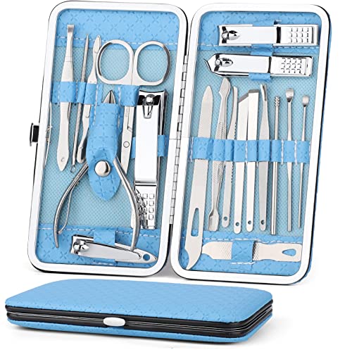 Coolzon Tagliaunghie Set Professionale,19 Pezzi Pedicure E Manicure Set,Manicure, Pedicure, Stainless Steel Made,È Possibile Soddisfare Tutte Le Vostr