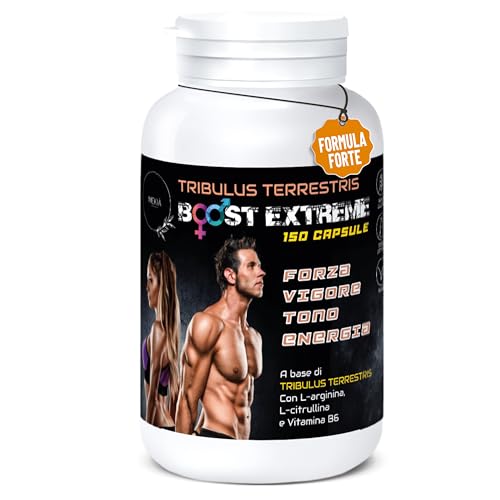 Mekià®Tribulus Terrestris Testosterone Per Massa Muscolare Uomo Alto Dosaggio Oltre 90% Saponine. 100% Naturale Arricchito Con Arginina E Citrullina M