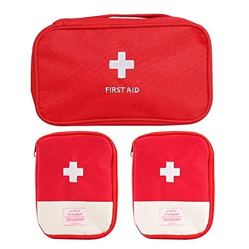 Zuzer Kit Di Pronto Soccorso 3Pcs Borsa Pronto Soccorso Da Viaggio First Aid Kit,Due Misure Borsa Medicinali Vuota Impermeabile Kit Di Primo Soccorso