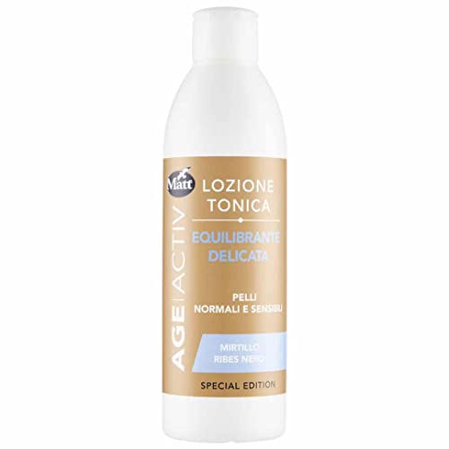Matt, Lozione Tonica Equilibrante Delicata, Rinfresca, Lenisce E Tonifica La Pelle, Ideale Per Tutti I Tipi Di Pelle, Formula Con Mirtillo E Ribes Ner