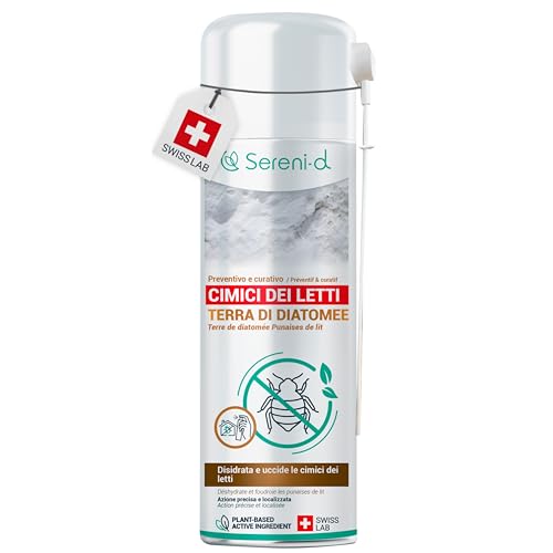 Terra Di Diatomee Cimici Da Letto – Aerosol Anti Cimici Da Letto – Efficacia Fulminante – Ingredienti 100% Naturali - Azione Immediata Ed Efficace - S