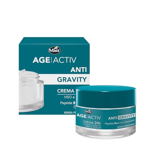 Matt, Ageactiv Anti Gravity, Crema Viso E Collo 24H Con Peptide Bioattivo E 7 Ceramidi, Rigenera, Rimodella E Ricompatta La Pelle, Favorisce Elasticit