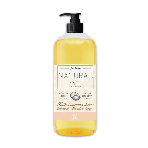 Plantawa Olio Di Mandorle Dolci 1L Con Doser | Olio Di Mandorle Per Il Corpo | Idratante Per Pelle E Capelli | Olio Di Mandorle 100% Naturale Di Alta