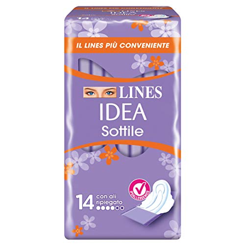 Lines Idea Assorbenti Anatomici Sottili, Confezione Da 14 Pezzi