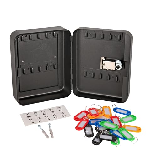 Cathedral Products Kc20Bkcl Armadietto Portachiavi, Metallo, Nero, 20 Key