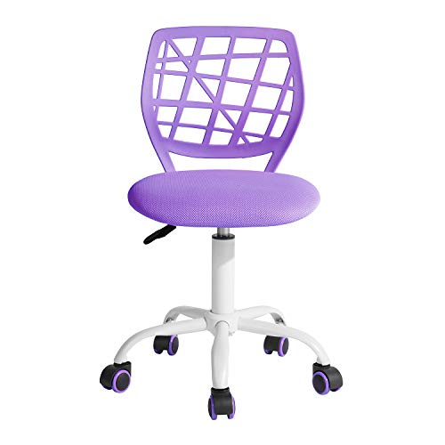 Furniturer Fr Carnation Purple Ⅰ Colourful, Modern Adjustable Design Computer Seat, Swivel Armless Desk, Kids Study Room Home Office Task Chair, Viola
