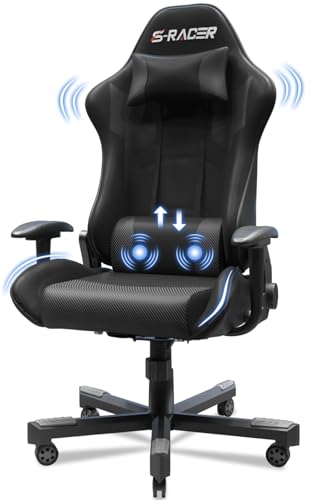 Jummico Sedia Da Ufficio, Ergonomica, Con Supporto Lombare, Per Computer, Da Corsa, Da Gioco, Da Scrivania, Portata 150 Kg, Colore: Nero Scuro