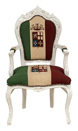 Biscottini International Art Trading Barocca 110X66X61 Cm, Sedie Luigi Xvi Bandiera Inglese Salotto, Sedia Vintage, Poltrone Stile Particolare, Grande