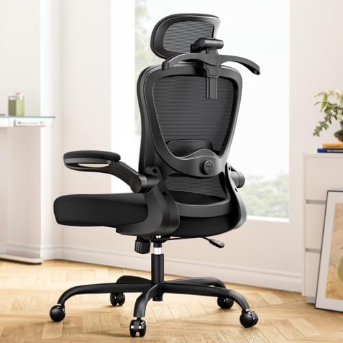 Marsail Sedia Da Ufficio Ergonomica Con Poggiatesta 3D E Supporto Lombare 3D, Sedia Da Scrivania Ergonomica Con Braccioli Flip Up, Chiusura Ribaltabil