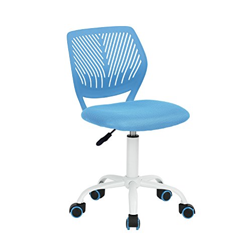 39F Furniture Dream Office Ergonomic Mesh Student Chair With Casters Height Adjustable 360° Rotation, Polipropilene Metallo, Blu, 44X40X74-86Cm