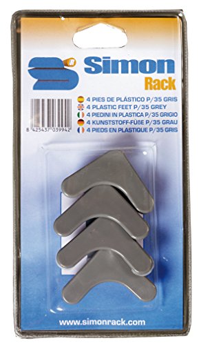 Simon Rack Piedino In Plastica Scaffalature In Metallo Banchi Da Lavoro 4 Unità Grigio