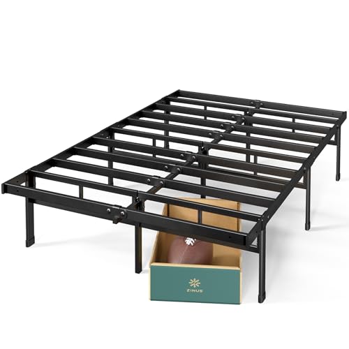Zinus Justin Letto 120X190 Cm - Struttura Letto 36 Cm Di Altezza Con Contenitore Sotto Il Letto - Struttura Letto A Piattaforma In Metallo - Nero