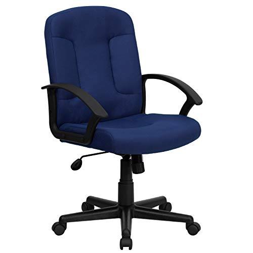 Flash Furniture Garver - Sedia Da Ufficio Girevole Con Schienale Medio, In Tessuto, Con Braccioli In Nylon