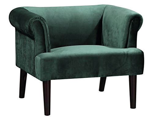 Atlantic Home Collection Charlie Sessel, Armlehnenstuhl Mit Massivholzfüßen, Samt, Grün, 74 X 86X 70, (3) Grün, 74 X 86 X 70 Cm