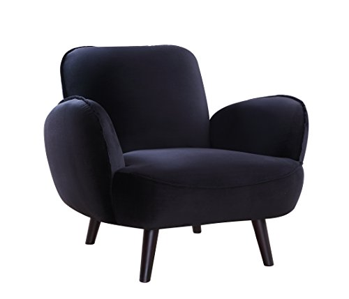 Atlantic Home Collection Ben, Sessel, Samt, Schwarz