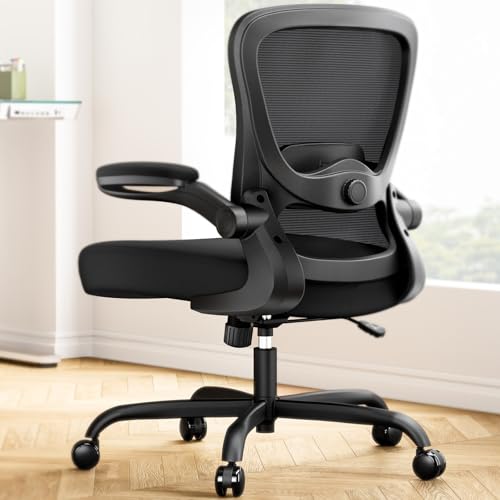 Marsail Sedia Da Ufficio Ergonomica Con Supporto Lombare 3D, Braccioli Flip Up, Chiusura Ribaltabile Da 90° A 120° E Cuscino Spesso, Comoda Sedia Da C