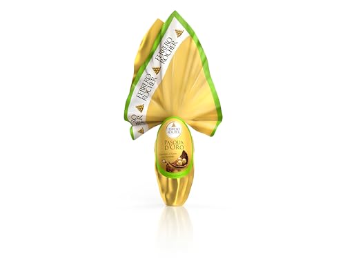 Ferrero Rocher - Uovo Di Pasqua 2024 Al Cioccolato Al Latte Con Granella Di Nocciole, 3 Specialità Ferrero Rocher Incluse, Idea Regalo Pasqua, 212,5 G