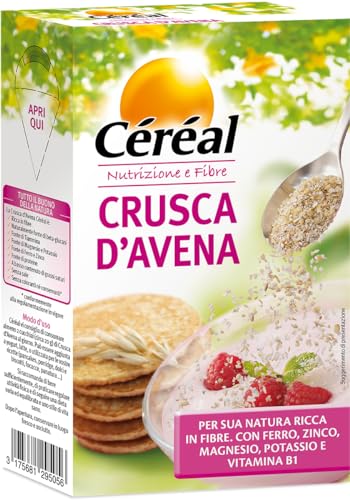 Céréal Crusca D’Avena, Fonte Di Proteine, Ricca Di Fibre, Ottimo Per La Colazione E Per Preparare Pancake, Per Favorire Il Benessere Intestinale, Form