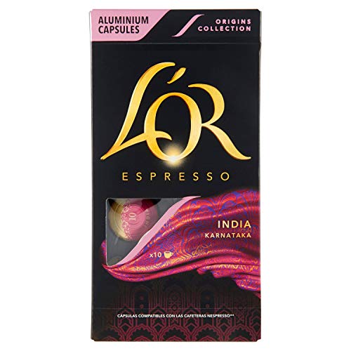 L'Or - Capsule Caffè Espresso India Karnataka - Compatibili Con Macchine Nespresso®* Original - 10 Capsule In Alluminio - Intensità 10