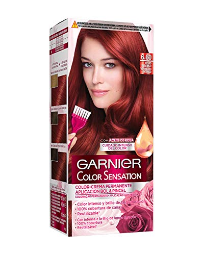 Garnier Color Sensation, Colorazione Permanente, 200 Gr, No. 6.60 Rosso Intenso