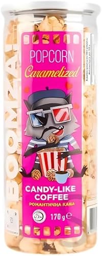 Boomza Pop Corn Caramellati In Barattolo Da 170G Caramello Al Caffè Per Snack E Feste