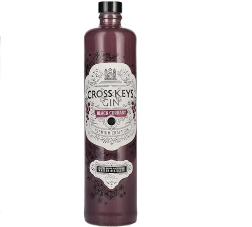 Cross Keys Gin Blackcurrant - Gin Secco Distillato Artigianale Aromatizzato Con Camomilla, Fiori Di Tiglio, Rosmarino E Ribes Nero - 38% Vol. Bottigli