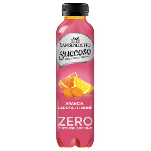 San Benedetto, Succoso Zero Alla Arancia, Carota E Limone, 400 Ml Bevanda Leggera E Dissetante In Acqua Minerale Naturale, Senza Zuccheri, Conservanti